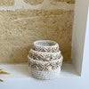 Cache-pot en coton et coquillage