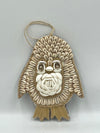 Suspension pingouin en coquillage