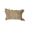 Coussin rectangle en coton marron et coquillage cauris