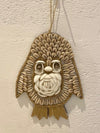 Suspension pingouin en coquillage