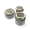 Cache-pot en coton et coquillage