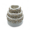 Cache-pot en coton et coquillage
