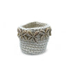 Cache-pot en coton et coquillage